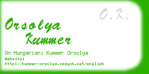 orsolya kummer business card